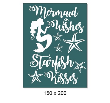Mermaid wishes starfish kisses 150 x 200mm  .made in Au